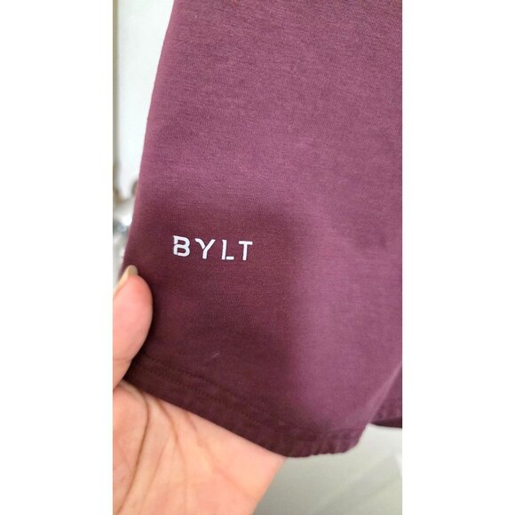 BYLT Mens Drop-Cut T-Shirt Maroon Short Sleeve Crew Neck Size M - Picture 4 of 7